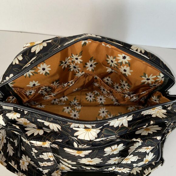 Lug Pontoon 2 Overnight Bag Autumn Daisies - Black with Daisy Print - Picture 10 of 14